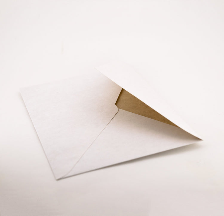 白いクラフト紙の洋2ダイヤ封筒（白塗りクラフト紙 洋2封筒）20枚入